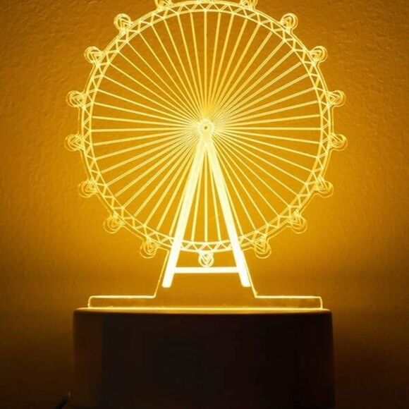 NEW! Cute Ferris Wheel Shaped Decorative Night Light Amusement Park Ride Fun - Picture 2 of 4